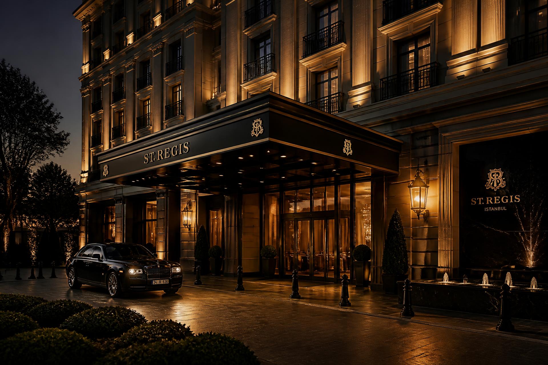 Hotel Panchsheel Prime illuminated facade at dusk